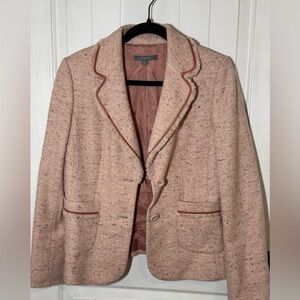 AT Studio wool pink tweed fringe blazer